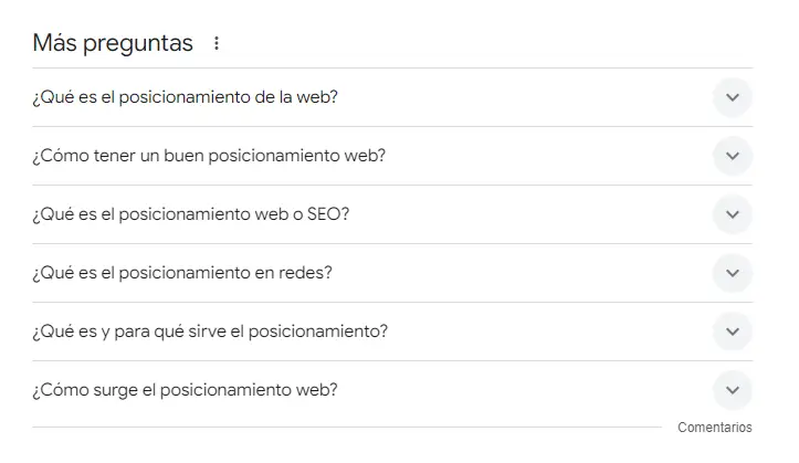 Google función la gente tambien pregunta