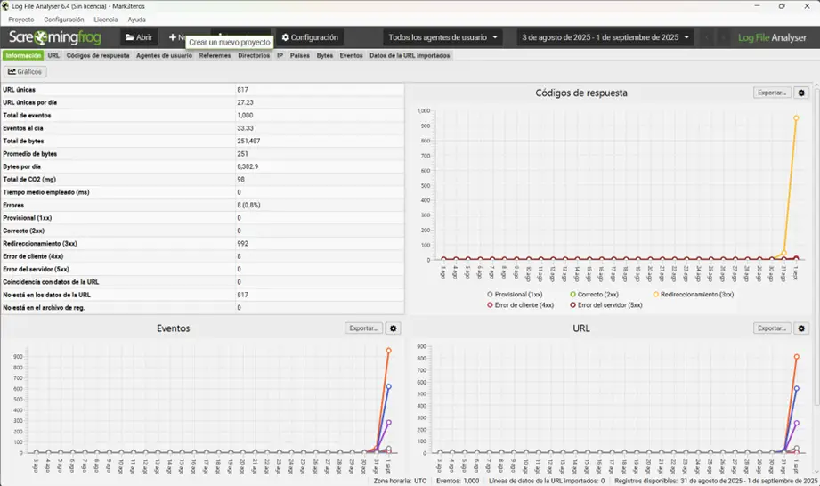 Screaming Frog SEO Log File Analyser