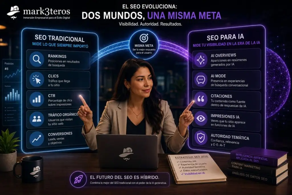 Reportes de IA generativa en Search Console 4 SEO tradicional vs SEO para IA